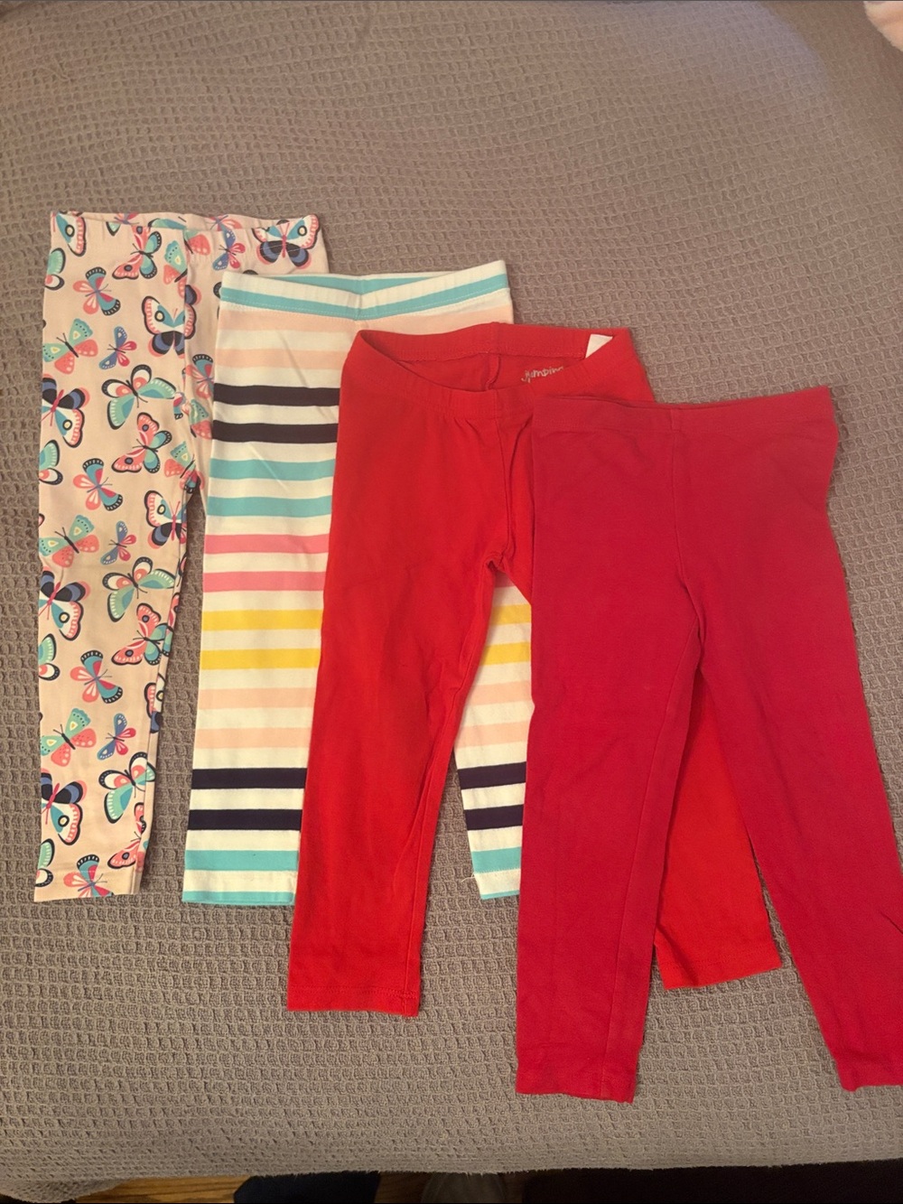 Girls' Red Stretch Leggings - Pack of 4